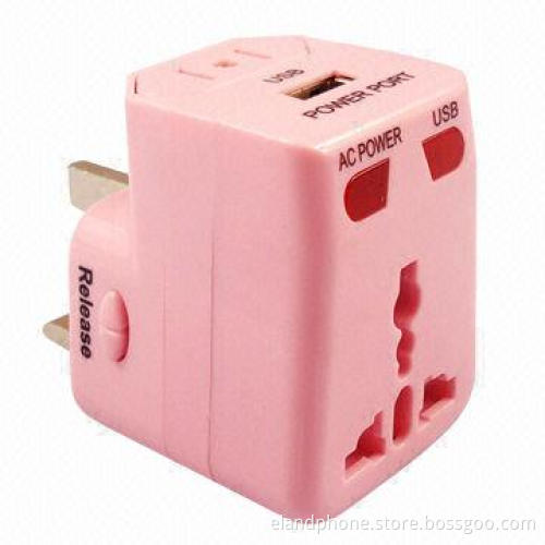 Universal Travel Adapter with Rated Voltage of 110 to 250V, Can be Used in Over 150 Countries